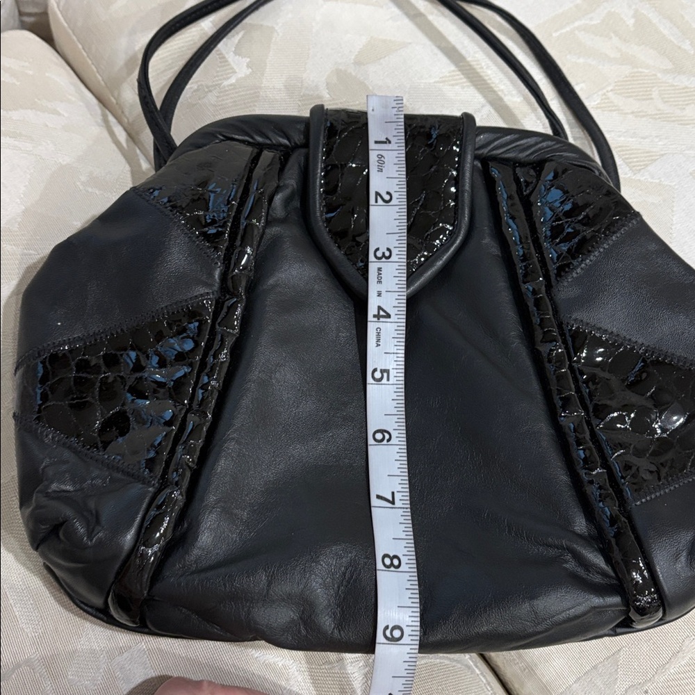 Park Avenue Int VTG genuine leather Classic Black Women’s Shoulder clutch bag - Picture 11 of 14